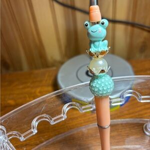Cute Frog Pen with Beaded Design